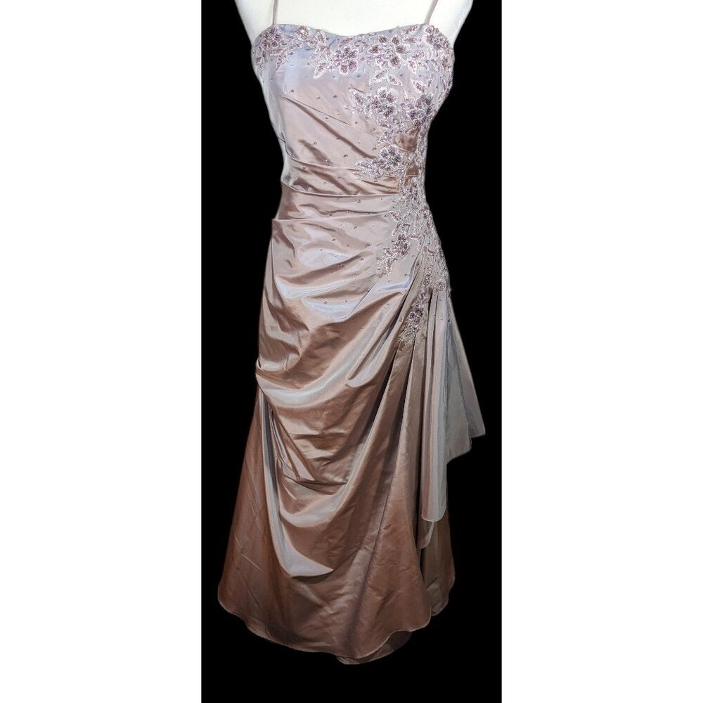 Vintage Saison Blanche Couture Grey/Purple Floral Beaded Prom/Wedding Dress